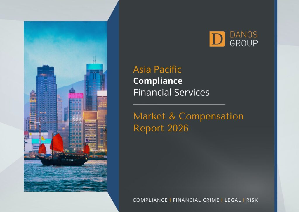 Danos Group Asia Pacific Compliance Report 2026 cover showing city skyline and red-sailed boat, reflecting governance expertise.